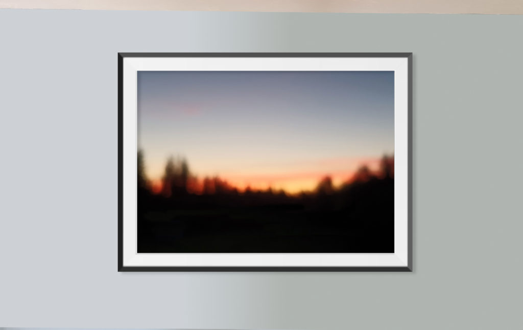 This artwork called Empty. The photo is of an unfocused horizon.